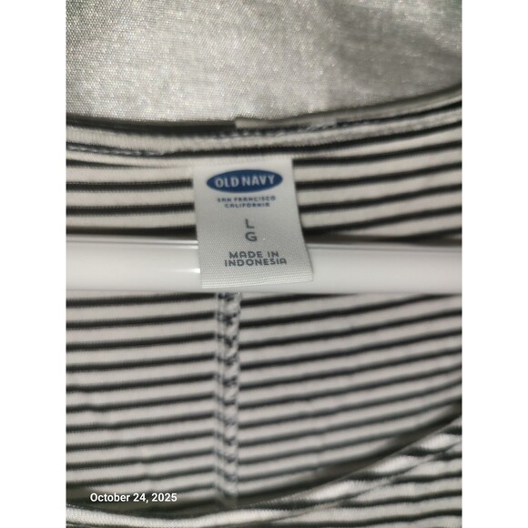 Women's Set of 2 Dresses. Black w/ Lace and Black White Striped XL/L - Picture 5 of 7